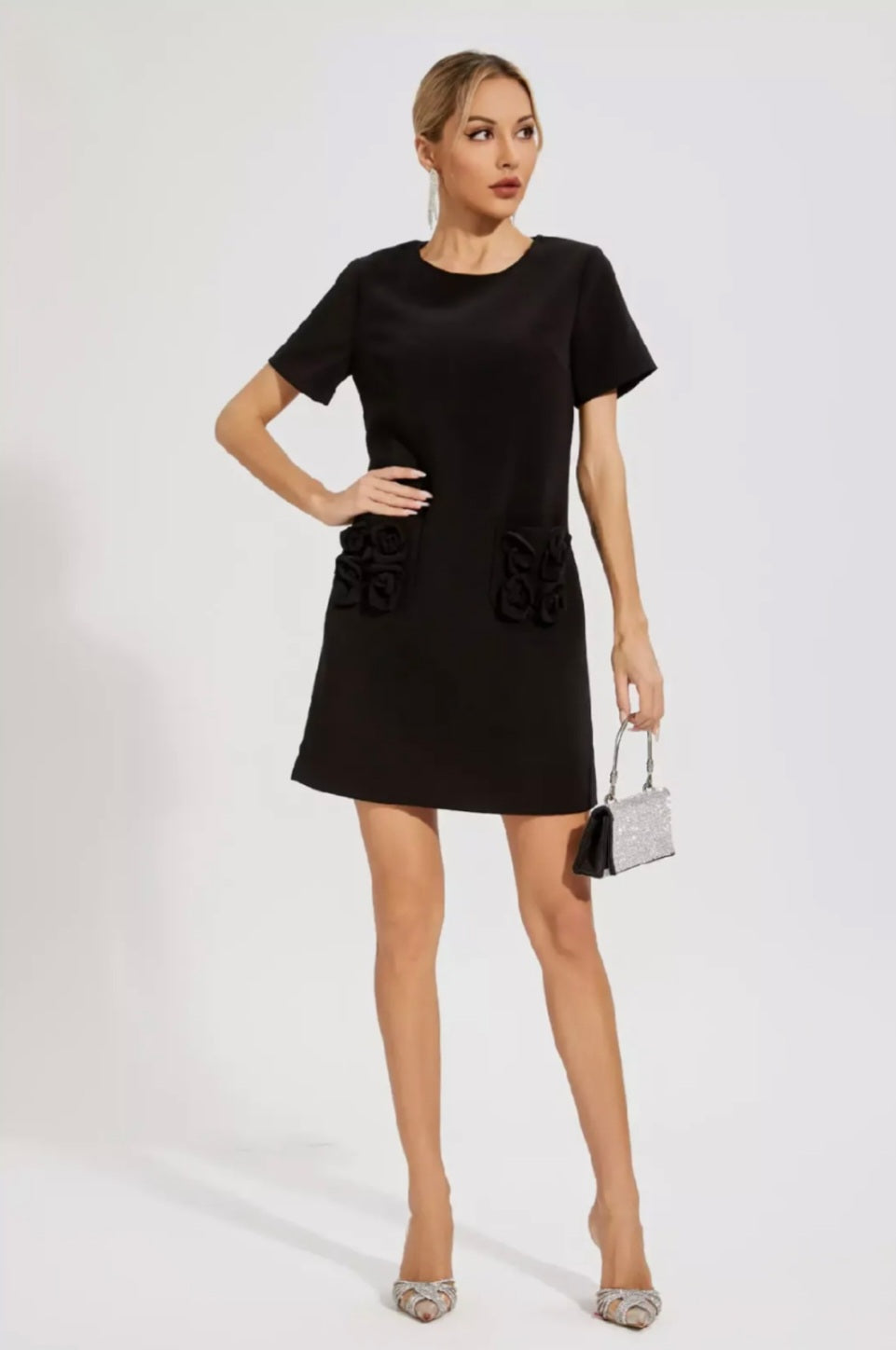 Black Mini Dress | Dolman Dress |Crepe Dress | Summer Clothing