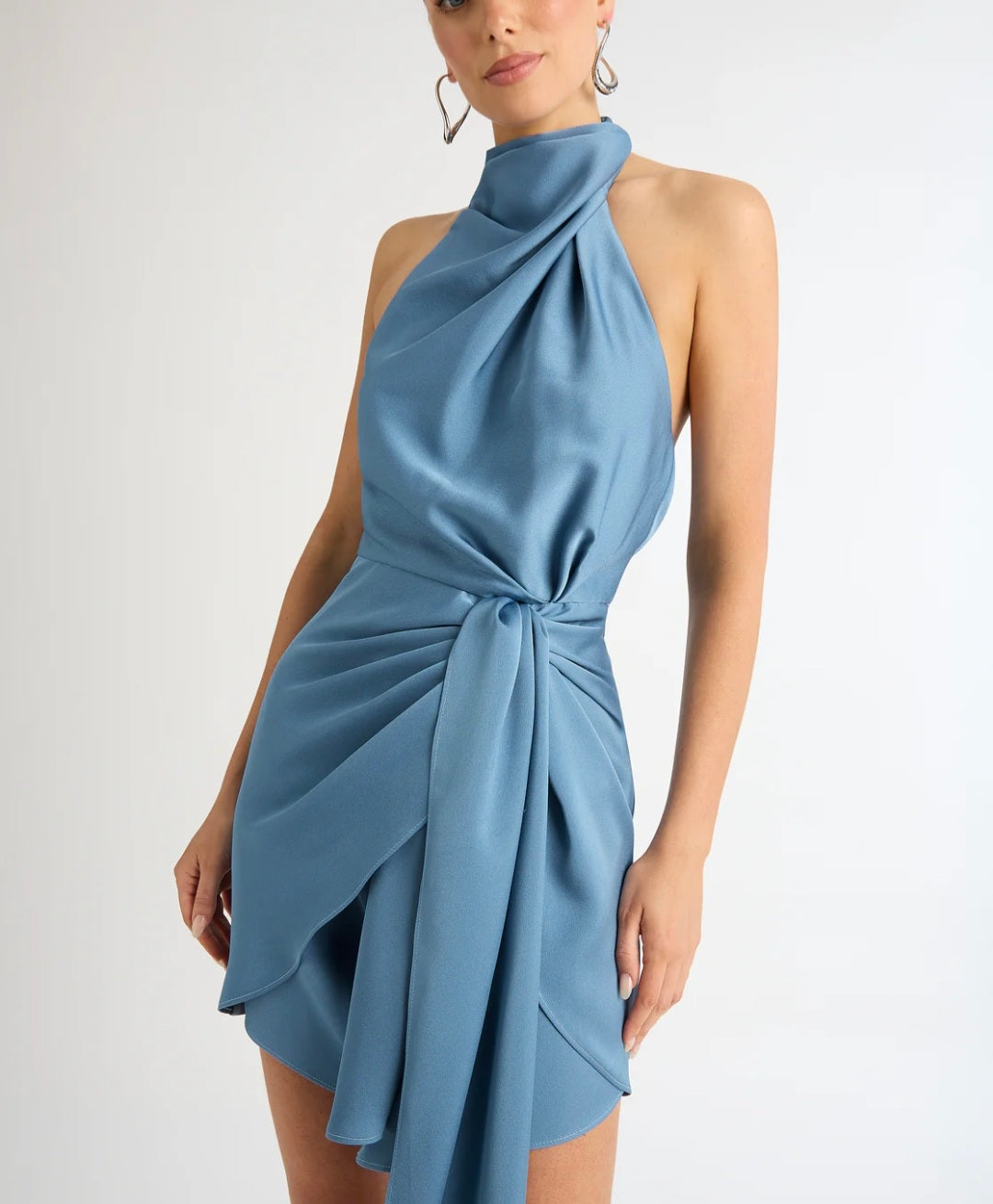 Blue Satin Dress | Halter Dress |Satin Dress | Summer Clothing