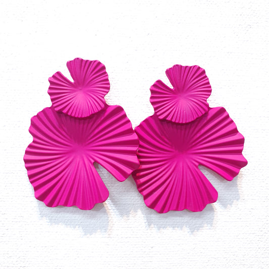 Hot Pink Metallic Earrings