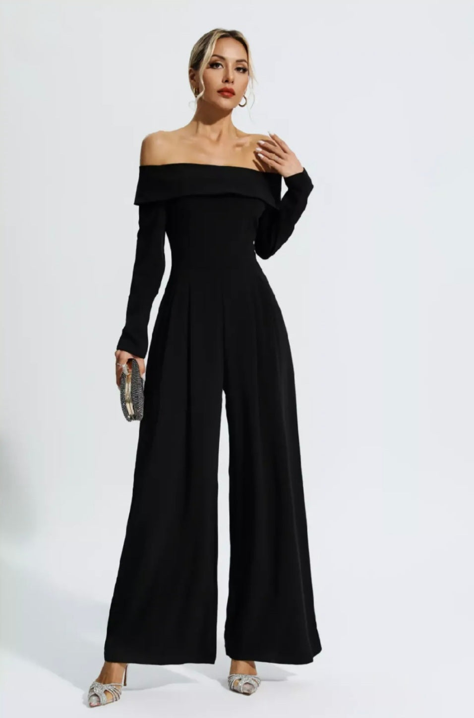 Black Jumpsuit | Off Shoulder Jumpsuit | Flare Bottom Jumpsuit | Summe