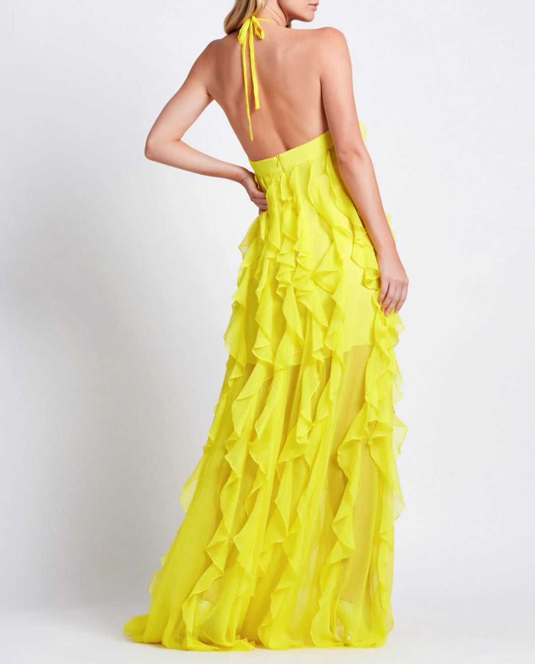 Yellow Chiffon Dress | Maxi Dress | Chiffon Dress | Yellow Dress | Fri