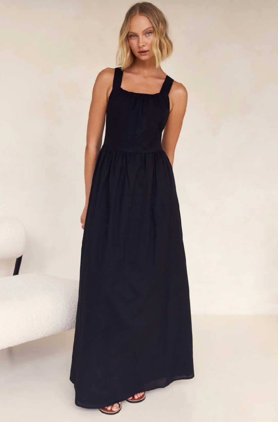 Black Cotton Dress | Maxi Dress | Cotton Dress | Black Dress | Backles