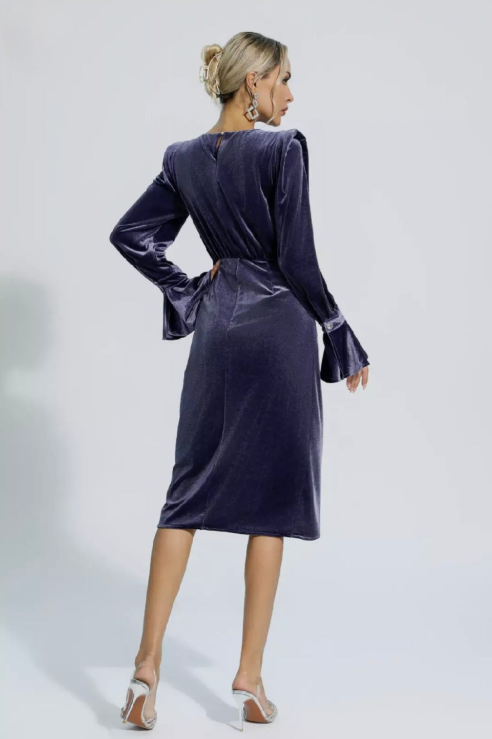 Purple Velvet Sheath Dress | Velvet Dress