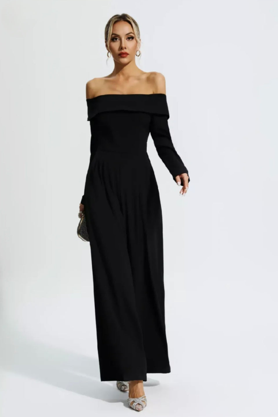 Black Jumpsuit | Off Shoulder Jumpsuit | Flare Bottom Jumpsuit | Summe