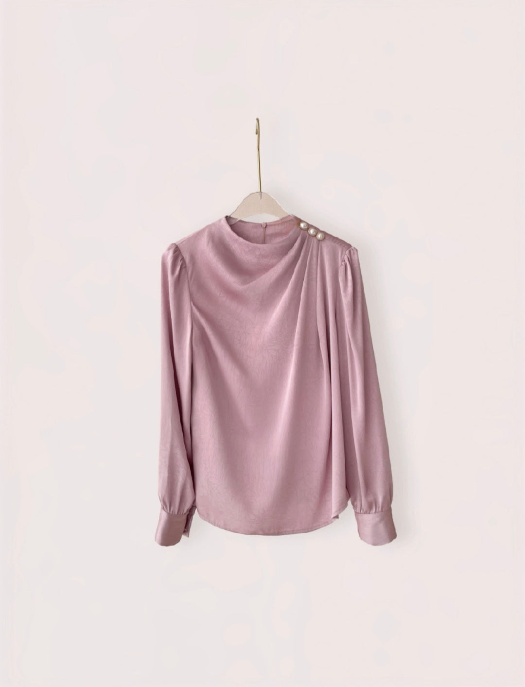 Satin top with cowl