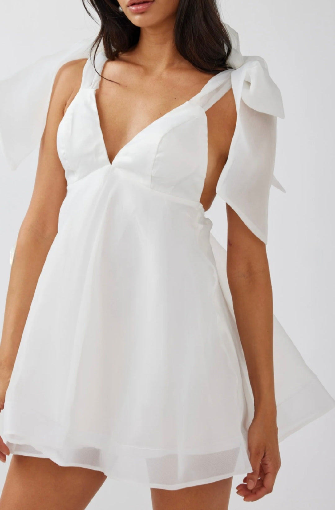 White Organza Dress | Mini Dress |Organza Dress | Summer Clothing