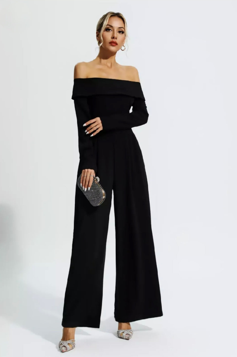 Black Jumpsuit | Off Shoulder Jumpsuit | Flare Bottom Jumpsuit | Summe