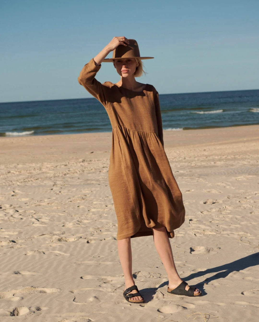 Brown Linen Dress | Maxi Dress | Linen Dress | Linen Clothing | 100% O