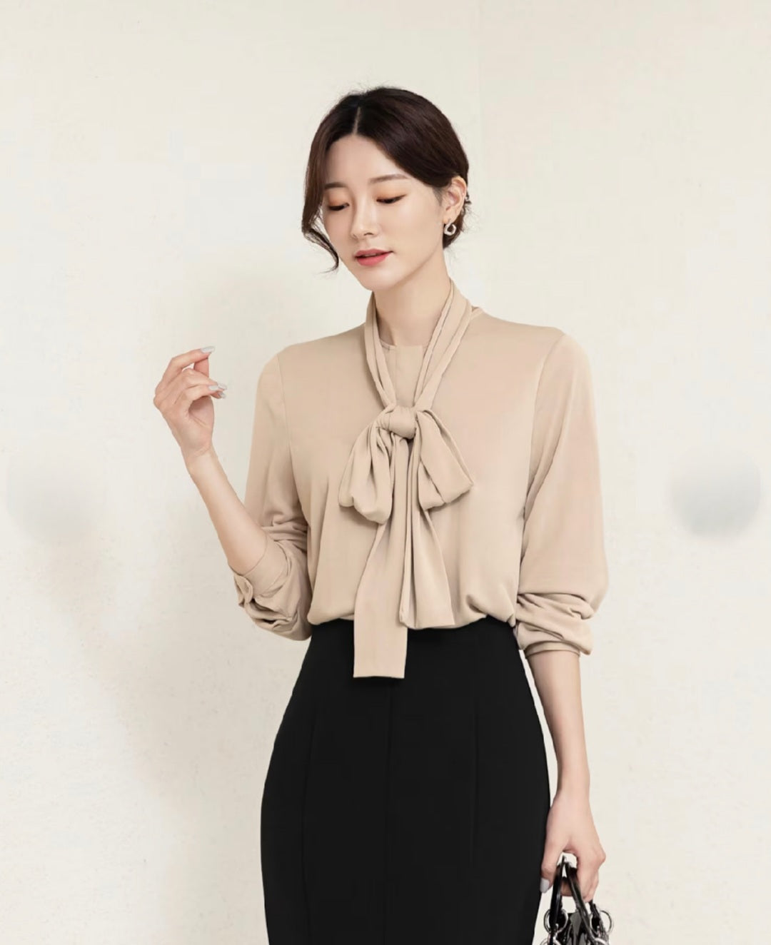 Tie Up Top | Long Sleeves Tie Up Tops for Women in Crepe