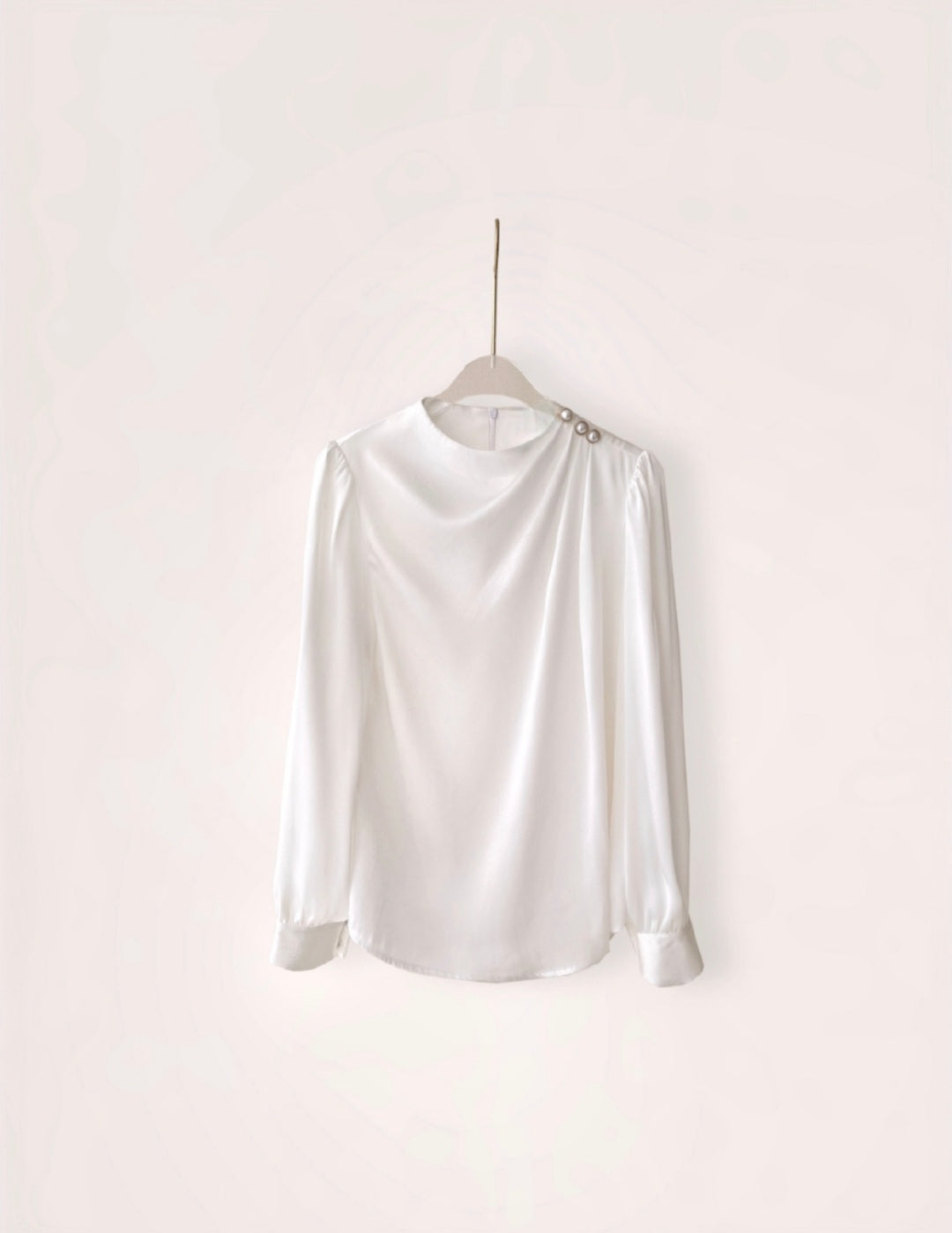 Satin top with cowl