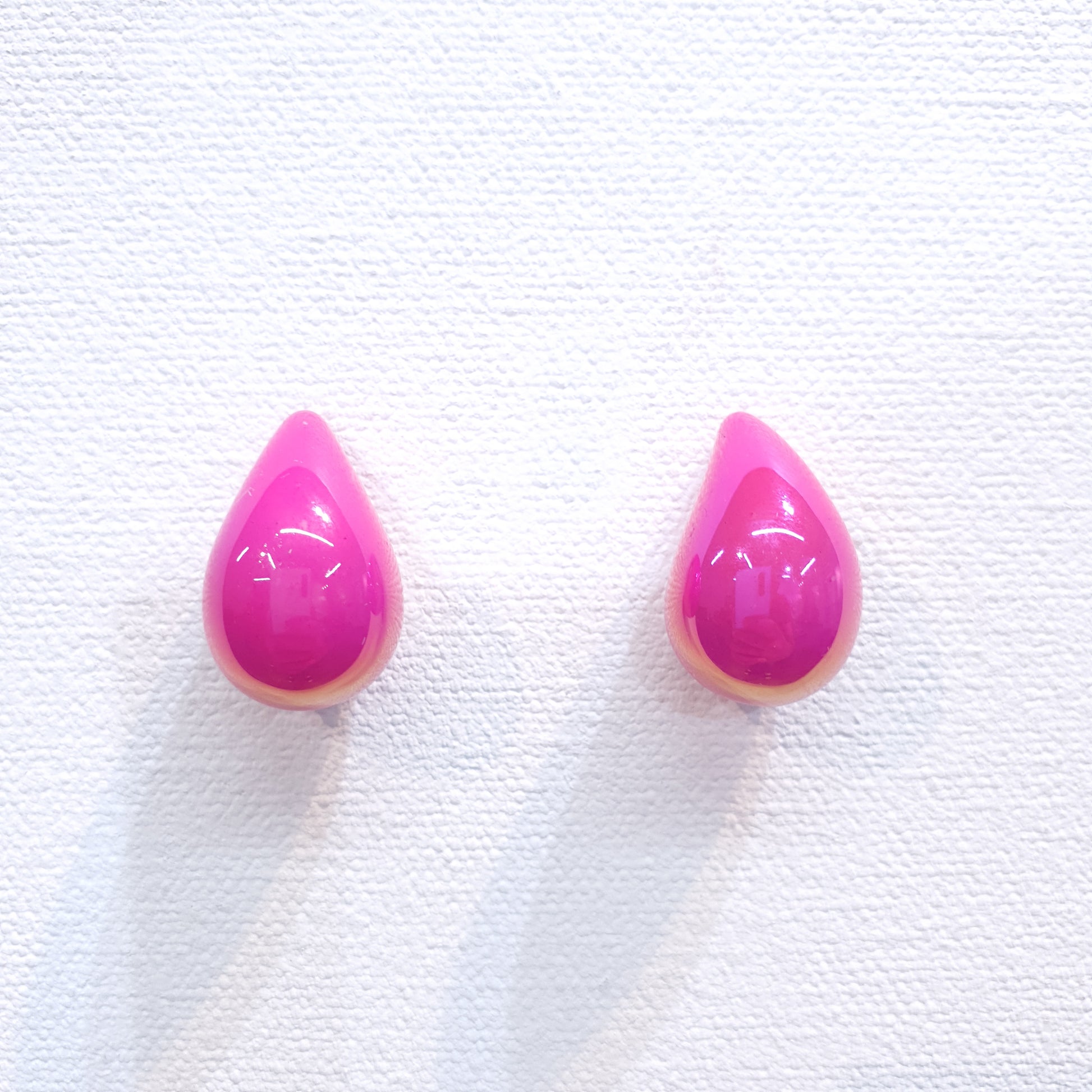 Pink Earrings - Water Drop Earrings in Hot Pink | November 28