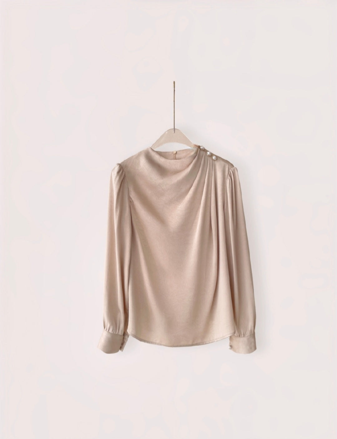 Satin top with cowl