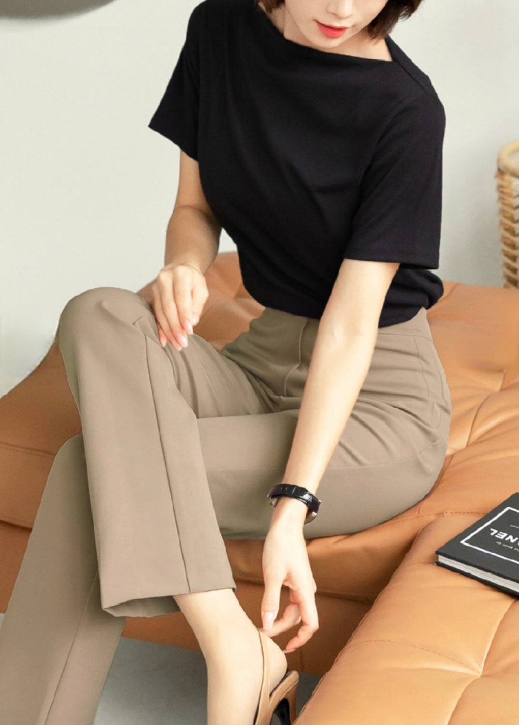 Short Sleeve Boat Neck Top | Korean Style Top | Office Look Top | Ever