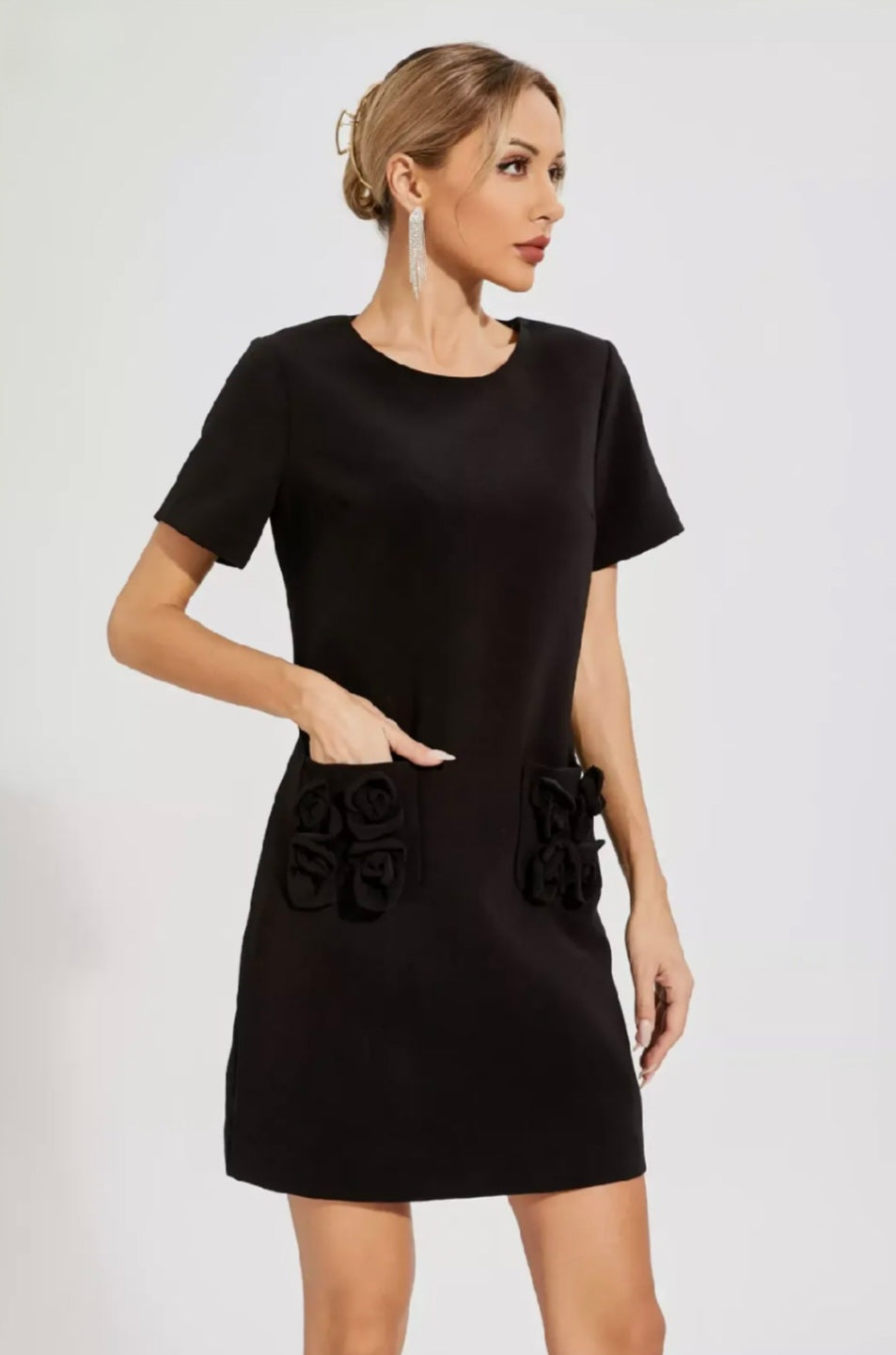 Black Mini Dress | Dolman Dress |Crepe Dress | Summer Clothing