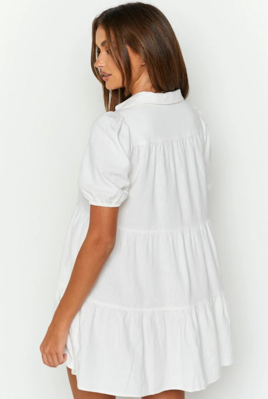 White Cotton Mini Buttoned Dress | Cotton Dress | Summer Dress