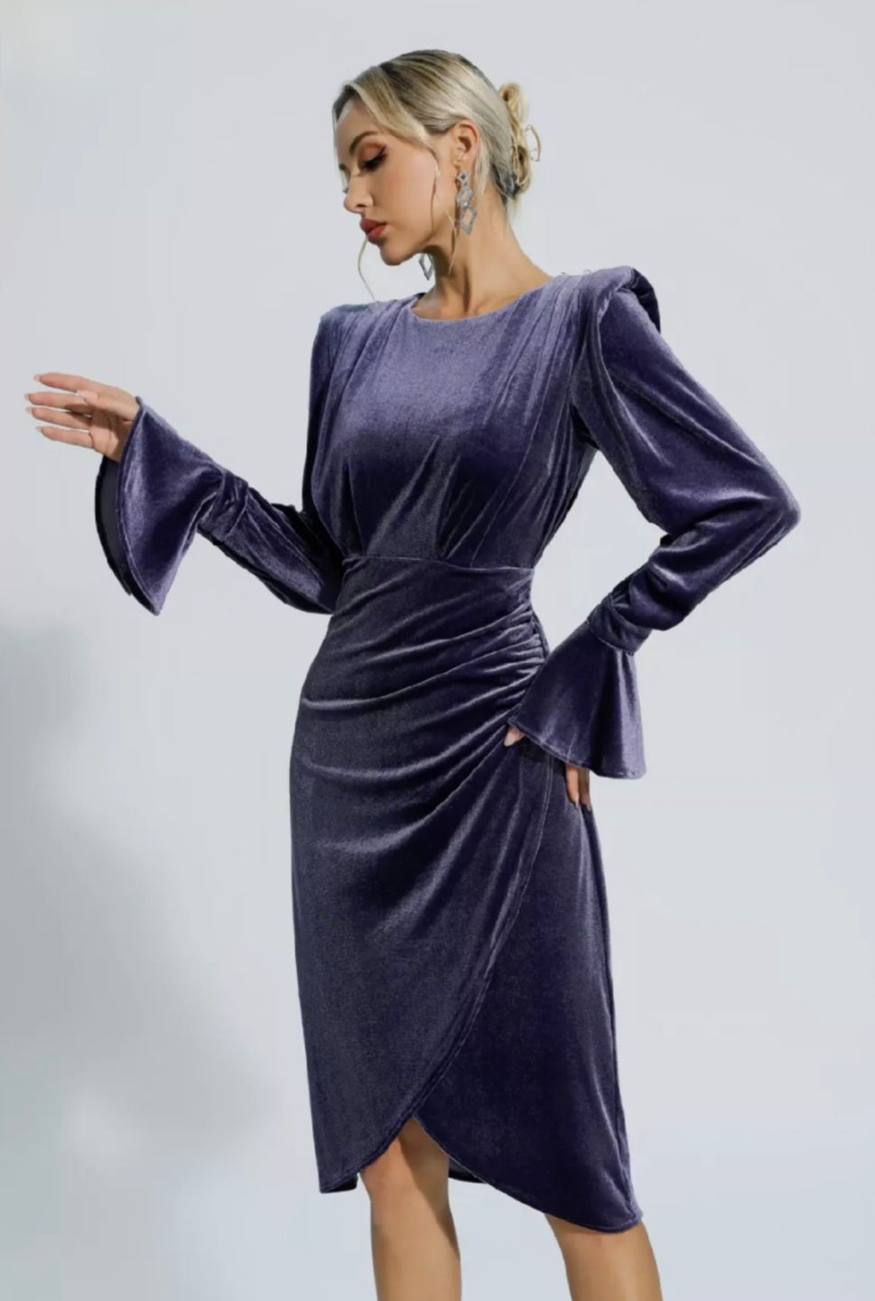 Purple Velvet Sheath Dress | Velvet Dress