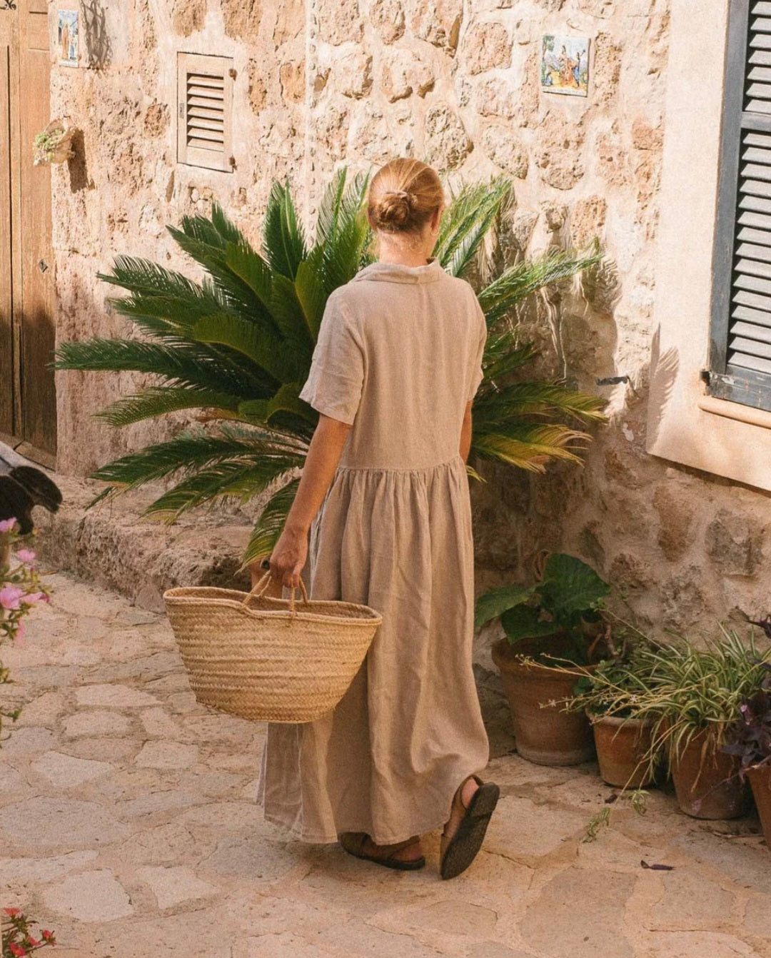 Beige Linen Shirt Maxi Dress | Maxi Dress | Linen Dress | Linen Clothi