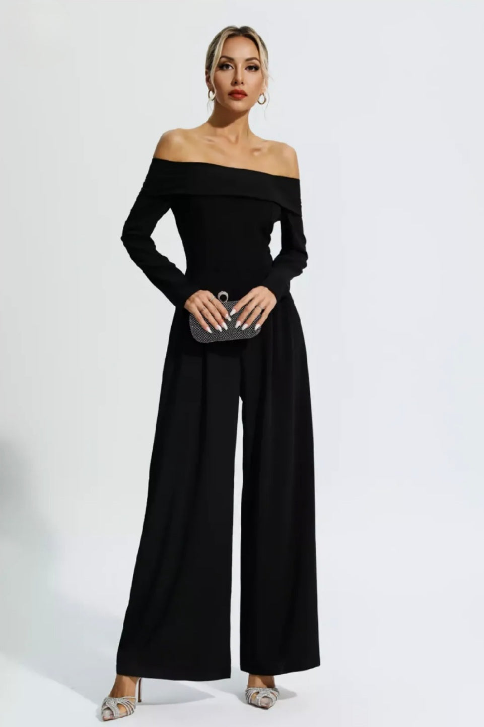 Black Jumpsuit | Off Shoulder Jumpsuit | Flare Bottom Jumpsuit | Summe