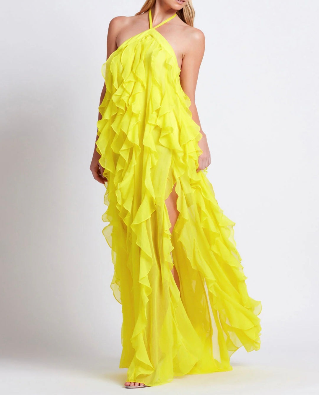 Yellow Chiffon Dress | Maxi Dress | Chiffon Dress | Yellow Dress | Fri