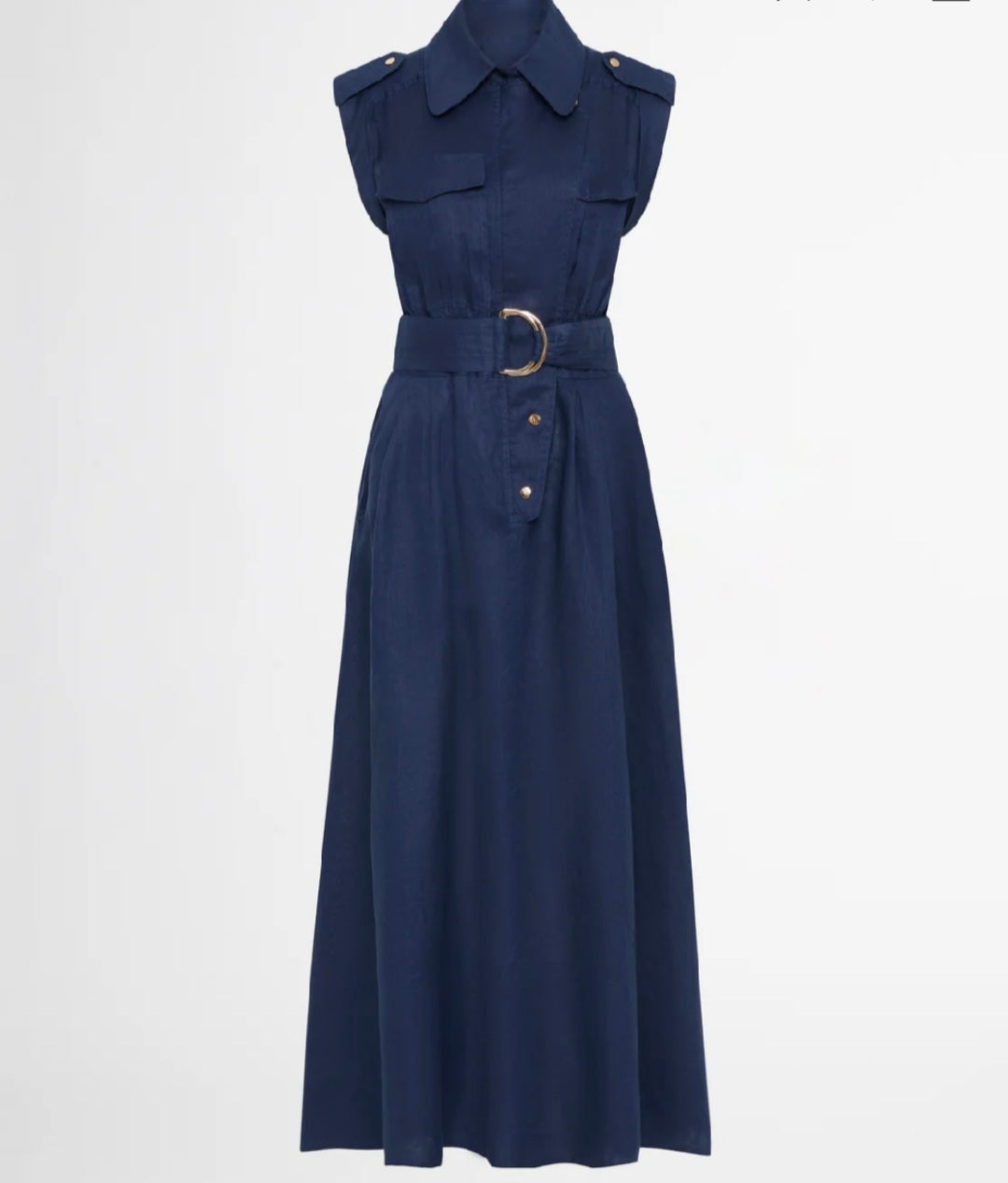 Navy Blue Linen Clothing for Women | Organic Linen Maxi Dress