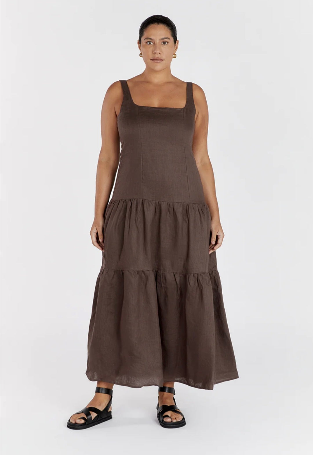 Brown Linen Dress | Maxi Dress | Linen Dress | Linen Clothing | 100% O