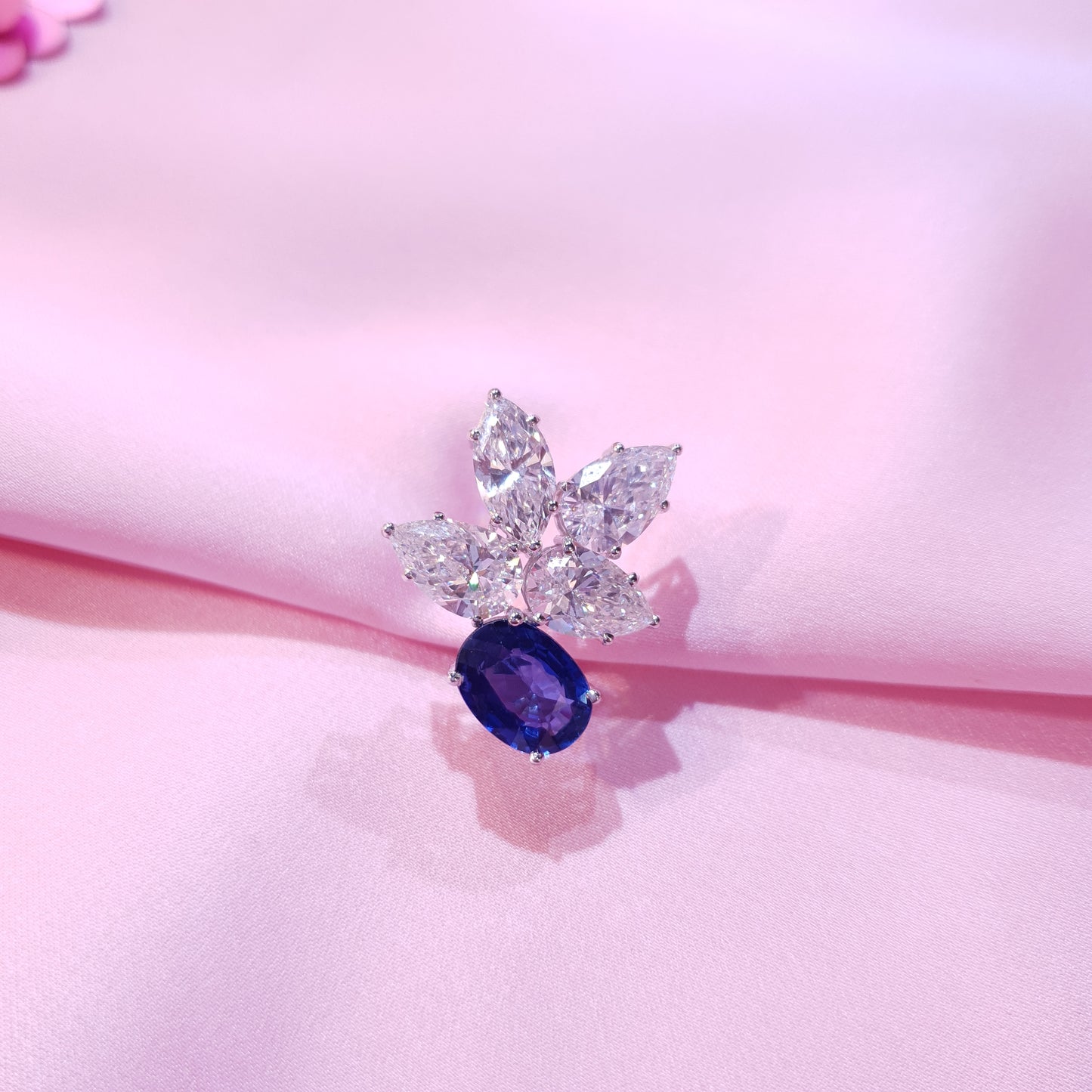 Blue Sapphire and Diamond Earrings